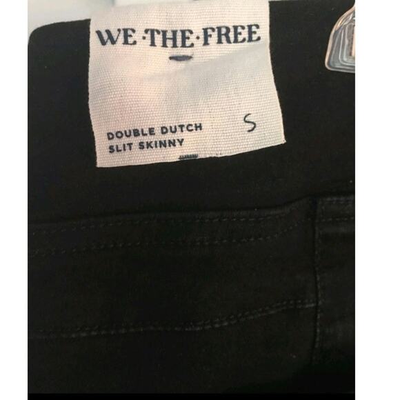 New FREE PEOPLE We The Free Double Dutch Pull-On Slit Skinny Jeans $78 SMALL Blk - Picture 7 of 8